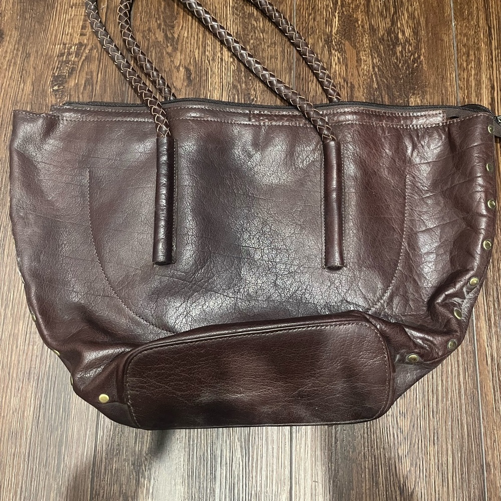 Noonday Collection Dark Brown Leather Shoulder Bag